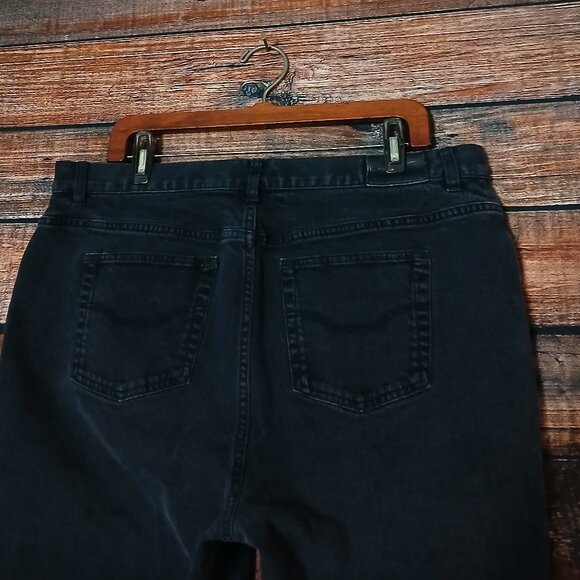 Chaps Jeans Plus Size 16W Straight Mid Rise Black Denim Stretch - Picture 5 of 8